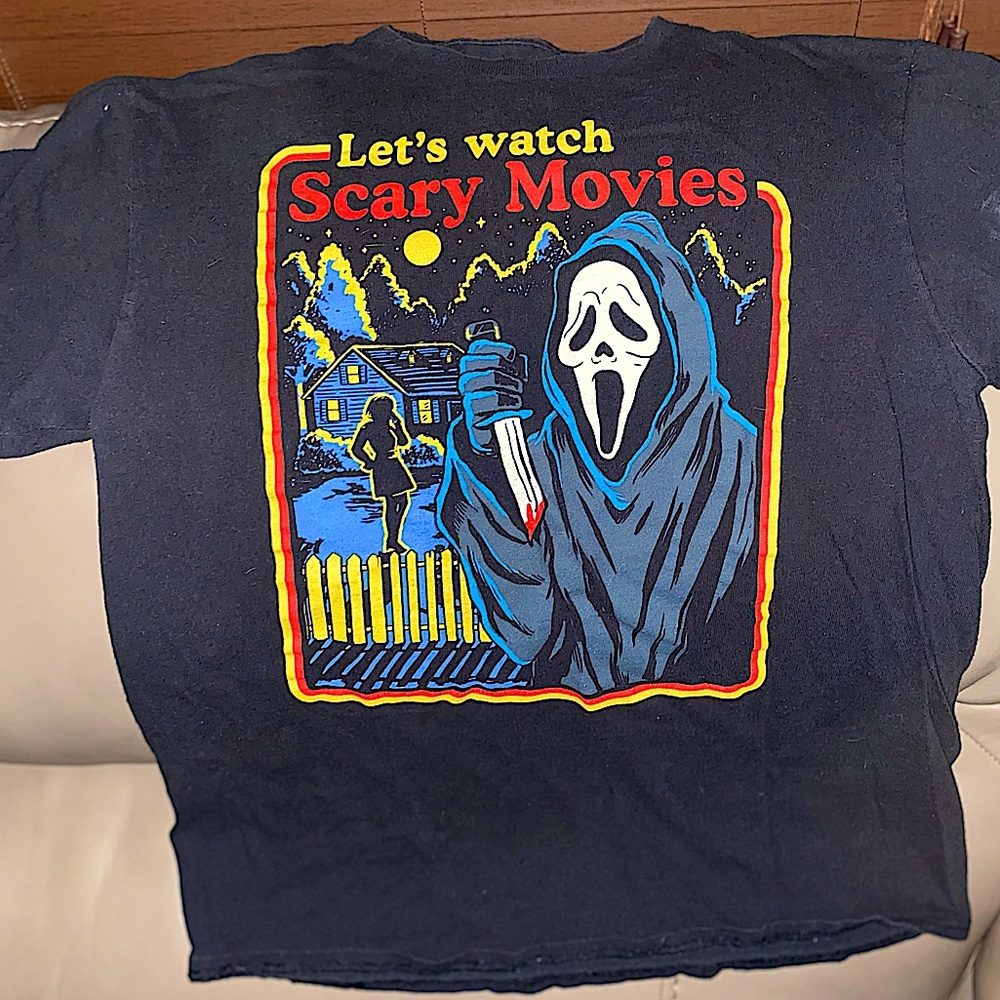 “Let’s watch scary movies” Scream shirt!